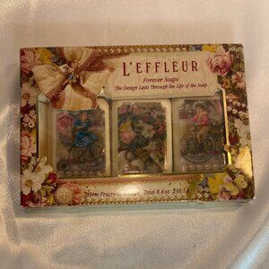 L’Effleur Forever Soaps by Coty – 3‑Bar Decorative Set (New in Box)